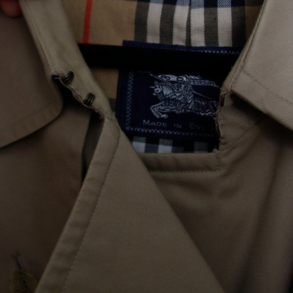 Burberry Vintage Double Breasted Trench Coat Nova Check Lining 54 Short Men's - Picture 10 of 14